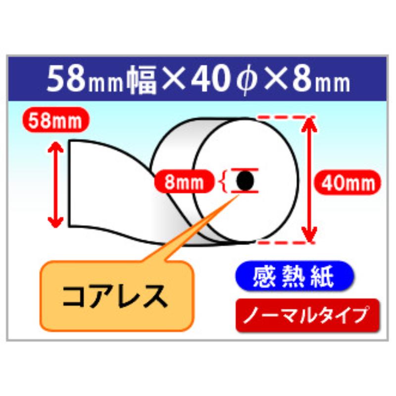 レジロール サーマル 58×40D コアレス ＡＲＣ