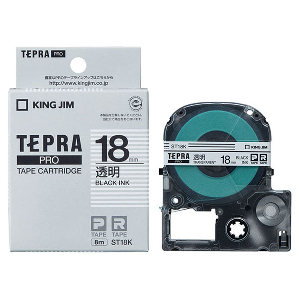 テプラPROテープカートリッジ 透明ラベル (黒文字/テープ幅12mm
