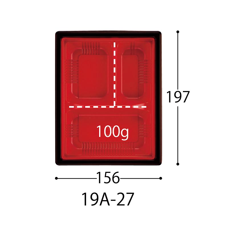 弁当容器 CT WF-19A-27 BK 身 中央化学 | テイクアウト容器の通販