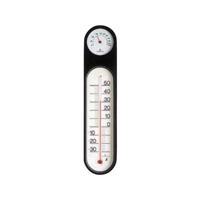 小型機械 シンワ 温湿度計PCオーバル M-055 48929 黒(文字板：白)