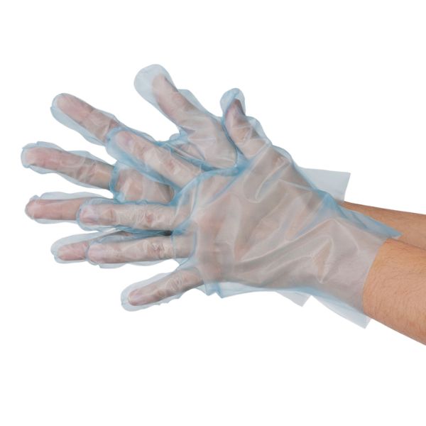 ポリ手袋 2014 ポリエチレン手袋 フィットタイプ外エンボスブルー L