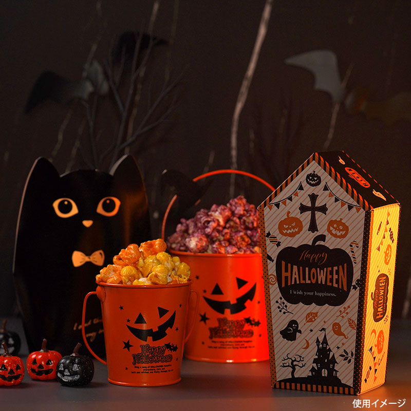 ヘッズ ブリキ・ワイヤー製品 ブラックハロウィンブリキバケツ-S(6個