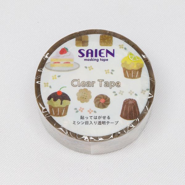 ラッピング用品 マスキングテープ SAIEN 焼き菓子 15mm×3m カミイソ産