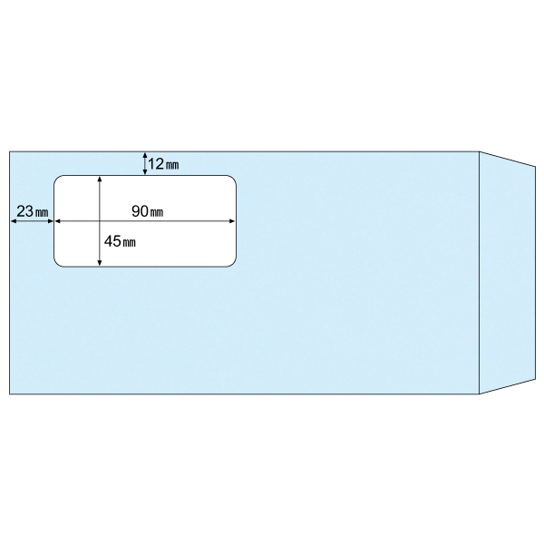 宅配袋 窓つき封筒 長形3号 ブルー 200枚入 ヒサゴ